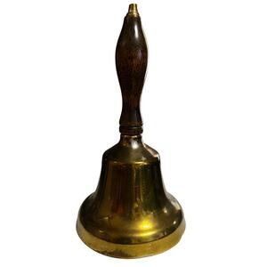 VTG Brass Teachers Hand Bell Desk School Dinner Bell 7.5" Tall